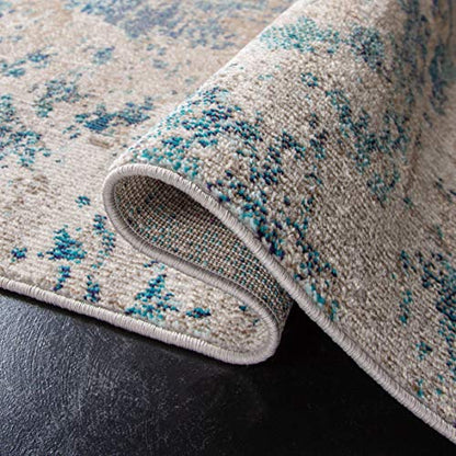 SAFAVIEH Madison Square Rug 8', Modern Blue & Beige MAD440M - color: Blue/Beige, size: 8' x 8' (Square)