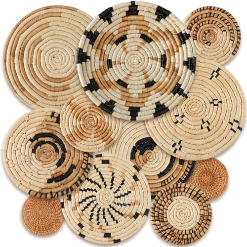Tatuo 11 Pcs Boho Wall Basket Decor Woven Wall Hanging Art, Artistic - style: Artistic