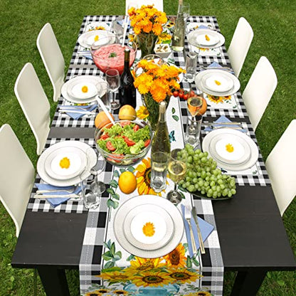 ArtSocket Table Runner and Placemats Set of 6, Sunflower Buffalo - color: Sunflower