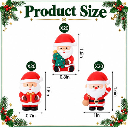 60 Pcs Christmas Mini Santa Figurines, Tiny Santa Claus Statues Ornaments - color: Santa, size: 60 Pcs
