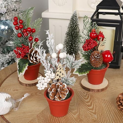 winemana Mini Christmas Tabletop Trees Centerpieces Decorations for Office - size: Style 4