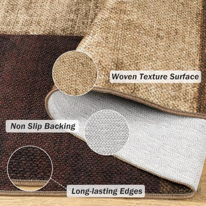 Modern Geometric 8x10 Area Rugs for Living Room, Red Easy Jute Washable Rug - color: Red, size: 8x10ft