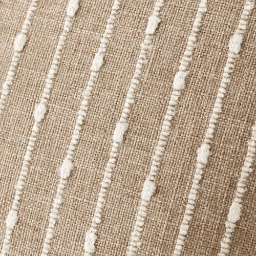 Foindtower Boho Striped Boucle Lumbar Throw Pillow Covers 12x20 Inch Camel - color: Camel, size: 20" x 12" (Pack of 2)