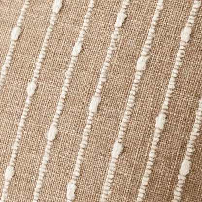 Foindtower Boho Striped Boucle Lumbar Throw Pillow Covers 12x20 Inch Camel - color: Camel, size: 20" x 12" (Pack of 2)