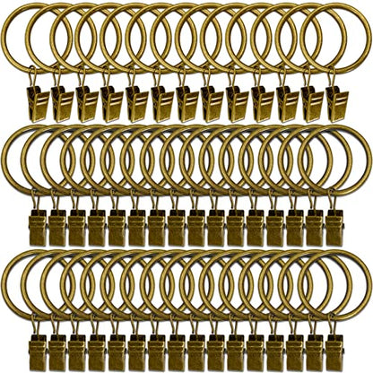 LLPJS Curtain Rings with Clips, 1.5 inch ID, 60 Pack, Bronze - color: Bronze, size: 1.5" I D Set of 60