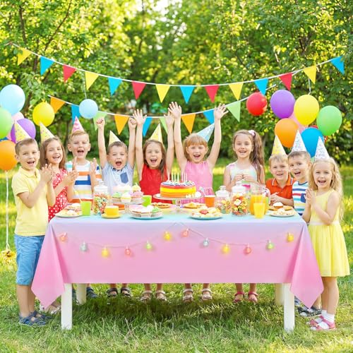 NatNarr 3 Pack Plastic Pastel Tablecloths, Disposable Princess Table Cloth - color: Rainbow