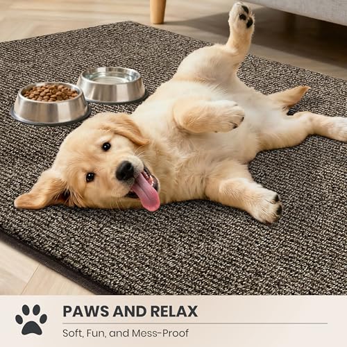 PURRUGS Dirt Trapping Door Mat, 24" x 35.5"(Half Round), Heathered Brown - color: Heathered Brown, size: 24" X 35.5" (Half Round)