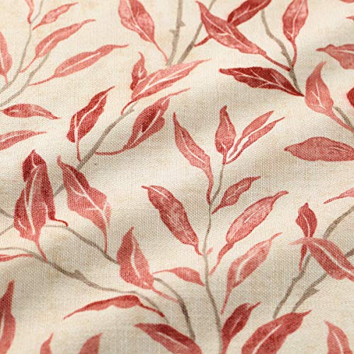 VOGOL Red Leaf Print Tier Curtains, Country Style, 30 x 30, 2 Panels - color: Red, size: 30"W x 30"L (Pack of 2)