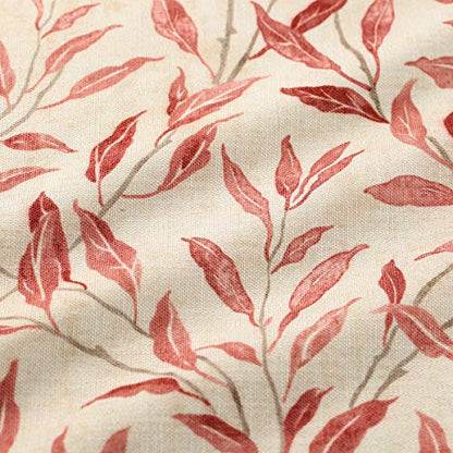 VOGOL Red Leaf Print Tier Curtains, Country Style, 30 x 30, 2 Panels - color: Red, size: 30"W x 30"L (Pack of 2)