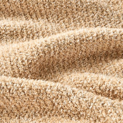 CozeCube Reversible Knitted Throw Blanket, Beige White Melange 50"x60" - color: M-khaki Tan, size: 50"x60"