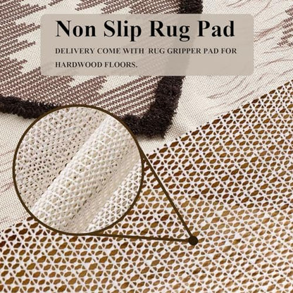 Boho Runner Rug 2'x6', Washable Hallway Rug Runner Non Slip Rubber Backed, Kitchen Farmhouse Area Rug Floor Mat with Tassels, Tufted Woven Cotton Entryway Carpet, Brown - color: Brown, size: 2' x 6' (Runner)