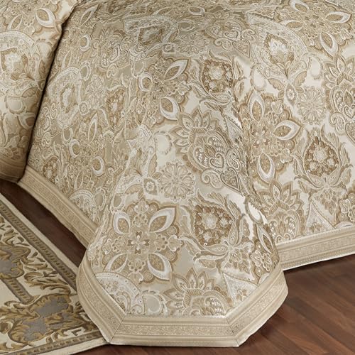Albany Luxury Bedspread, Champagne and Ivory, California King, 3 Pc Set