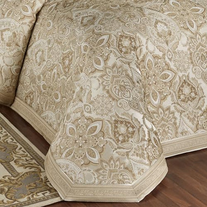Albany Luxury Bedspread, Champagne and Ivory, California King, 3 Pc Set