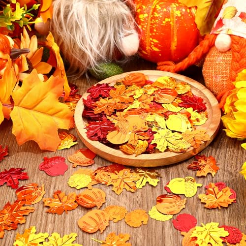 MARFOREVER Fall Thanksgiving Glitter Confetti, Fall Party Decorations - style: Thanksgiving Day