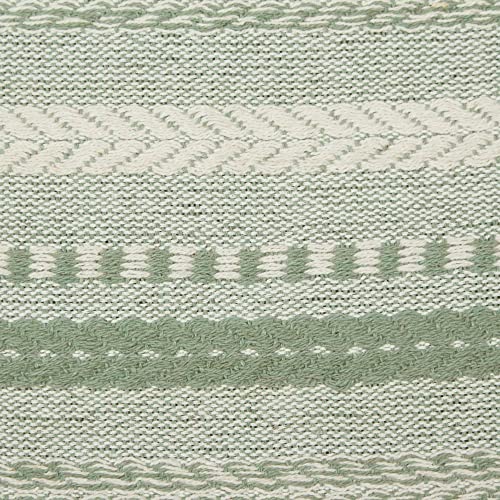 DII Braided Stripe Table Runner, 15x72 with 2.5" Fringe, Artichoke Green - size: 15x72" (15x77", Fringe Included)