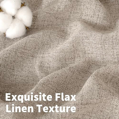 YoungsTex 68 Inch Length Burlap Linen Curtains 2 Panels Set for Living Room - color: Dark Oatmeal, size: 52"W x 68"L (Pack of 2)