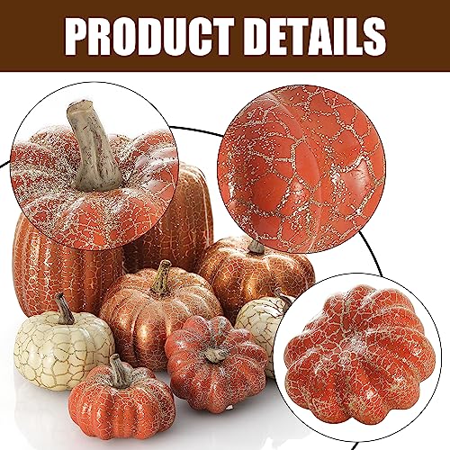 Artgar Pumpkin Decor, 8 PCS Halloween Pumpkin - color: 8pcs Cracked Pumpkins