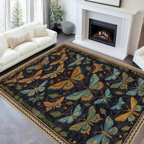 8x10 Area Rug for Living Room Butterfly Rugs Butterflies Insect Machine - color: Butterfly, size: 8' x 10' (Rectangular)