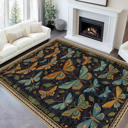 8x10 Area Rug for Living Room Butterfly Rugs Butterflies Insect Machine - color: Butterfly, size: 8' x 10' (Rectangular)
