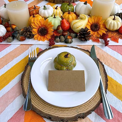 Winlyn 60 Pcs Assorted Small Artificial Pumpkins and Gourds with Acorns Pinecones Maple Leaves Sunflowers Fall Harvest Decoration Set for Thanksgiving Halloween Bowl Filler Table Centerpiece Wreaths