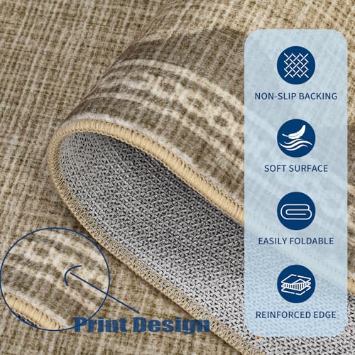 GarveeHome Scalloped Rug - color: Jute, size: 2' x 10' (Runner)