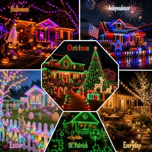 Dazzle Bright 33FT 100 LED Color Changing Christmas Halloween Lights - color: RGB (Red, Green, Blue)