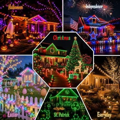Dazzle Bright 33FT 100 LED Color Changing Christmas Halloween Lights - color: RGB (Red, Green, Blue)