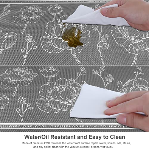 Kitchen Floor Mat Set of 2, Anti Fatigue Mat 17"x47"+17"x29" - color: Grey, size: 17"x47"+17"x29"