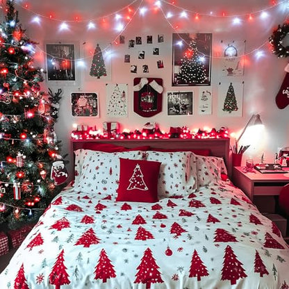 JMEXSUSS Connectable 100 LED Red and White Christmas Lights with 8 Modes - color: Red White, size: 100 LED