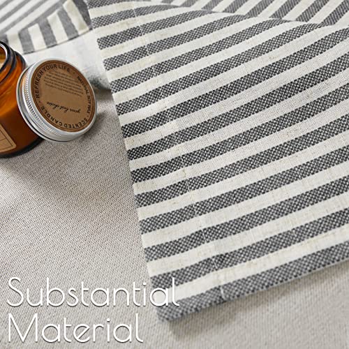 jinchan Stripe Linen Kitchen Valance Curtain, 50x18, 1 Panel, Grey - color: Boxter Striped | Charocoal Grey on Linen, size: 50"W x 18"L (Pack of 1)