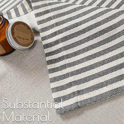 jinchan Stripe Linen Kitchen Valance Curtain, 50x18, 1 Panel, Grey - color: Boxter Striped | Charocoal Grey on Linen, size: 50"W x 18"L (Pack of 1)