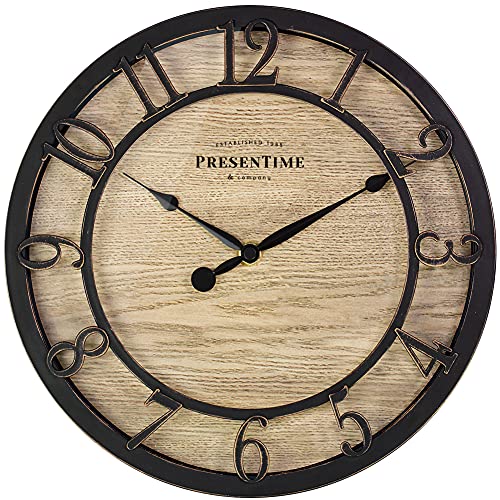 Presentime 10" Farmhouse Series Wall Clock - color: Oil Rubbed Bronze, size: 10 inch