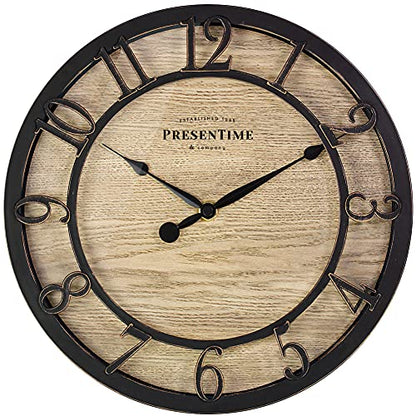 Presentime 10" Farmhouse Series Wall Clock - color: Oil Rubbed Bronze, size: 10 inch