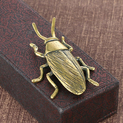 TEAMWILL Small Brass Metal Statue Ornament Animal Figurines Figurine House Office Table Decoration (Cockroach) - style: Cockroach