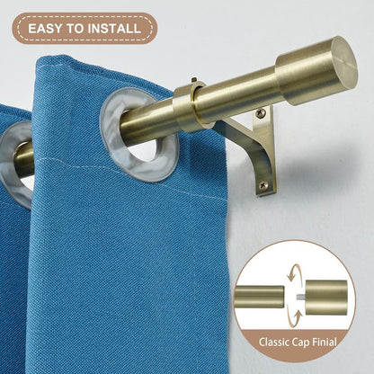 Single Curtain Rods 48-84 Inch, Antique Bronze, Metal, Wall Mounted - color: Antique Bronze, size: 48-84"