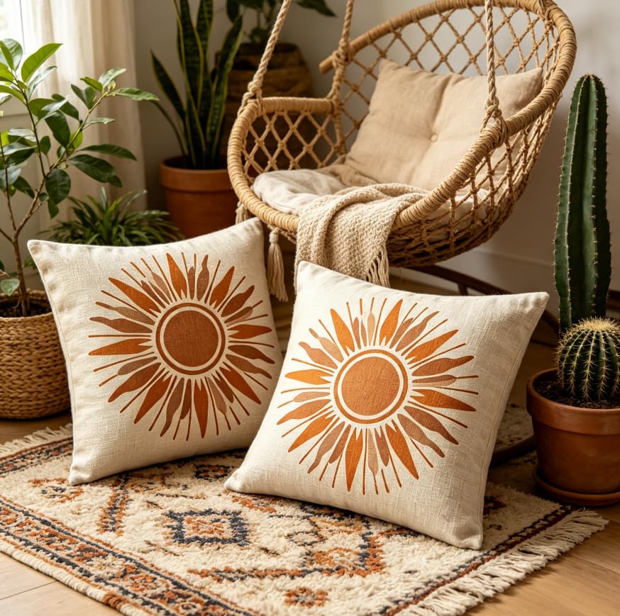 18x18 Inch Boho Neutral Throw Pillow Covers Set of 2 - color: A20014, size: 18" x 18" (Pack of 2)