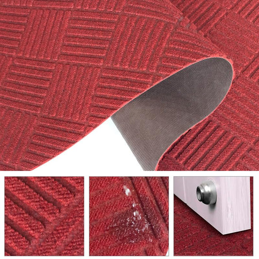Petgrow Hallway Runner Rug 2FTX7FT,Super Skid Resistant TPR Backing Area Rug Runner, Indoor Outdoor Carpet Door Mat for Floor Entryway Kitchen Laundry Balcony Garage Corridor Stair,Red - color: Diamond Red, size: 2FTX7FT