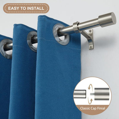 2 Pack Curtain Rods 72 to 144 Inch, Adjustable Window Treatment Rods, 1-Inch Telescoping Drapery Rods with Cap Finials, Brushed Nickel - color: Brushed Nickel 2 Pack, size: 72-144"