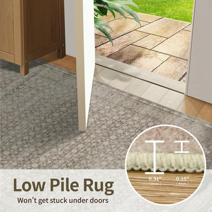Rugxara Beige Neutral 6x9 Washable Area Rug for Living Room - color: Apricot, size: 6' x 9' (Rectangular)