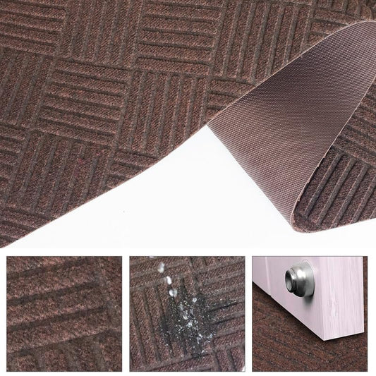 Petgrow Hallway Runner Rug 2FTX9FT,Super Skid Resistant TPR Backing Area Rug Runner, Indoor Outdoor Carpet Door Mat for Floor Entryway Kitchen Laundry Balcony Garage Corridor Stair,Brown - color: Diamond Brown, size: 2FTX9FT