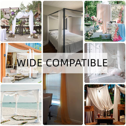 Sheer Canopy Bed Curtains 216 Inch Long, Wide 52, White - color: White, size: Full/Queen (52"W x 216"L)