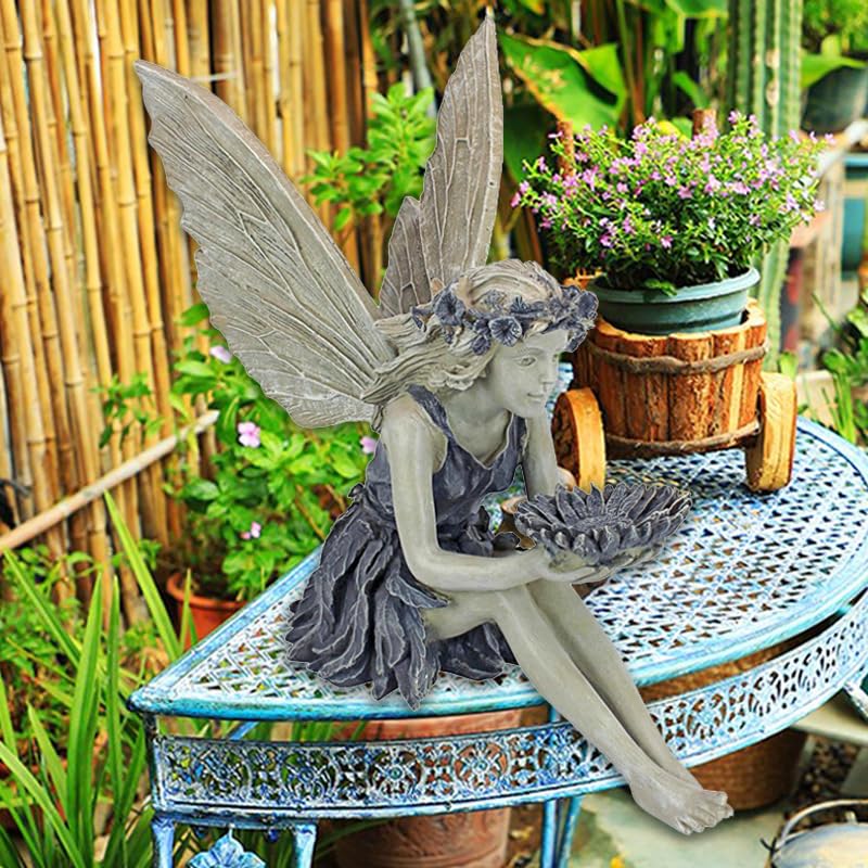 Outdoor Garden Fairy Statue Ornaments, Realistic Angel Sculpture Figurines