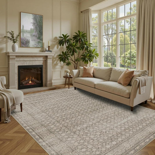 Area Rugs 5x7, Washable Rugs for Living Room,Apricot - color: Apricot, size: 5' x 7' (Rectangular)