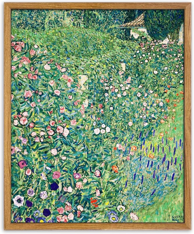 UPWOIGH Gustav Klimt Italian Garden Framed Wall Art, 16 x 24 Inch - color: Green Gustav Klimt, size: 24"L x 16"W