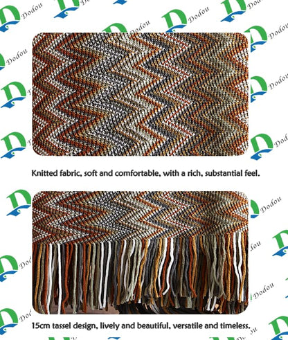 Throw Blanket Bohemian Knitted with Tassel 50x60 Inch (Yellow) - color: Yellow