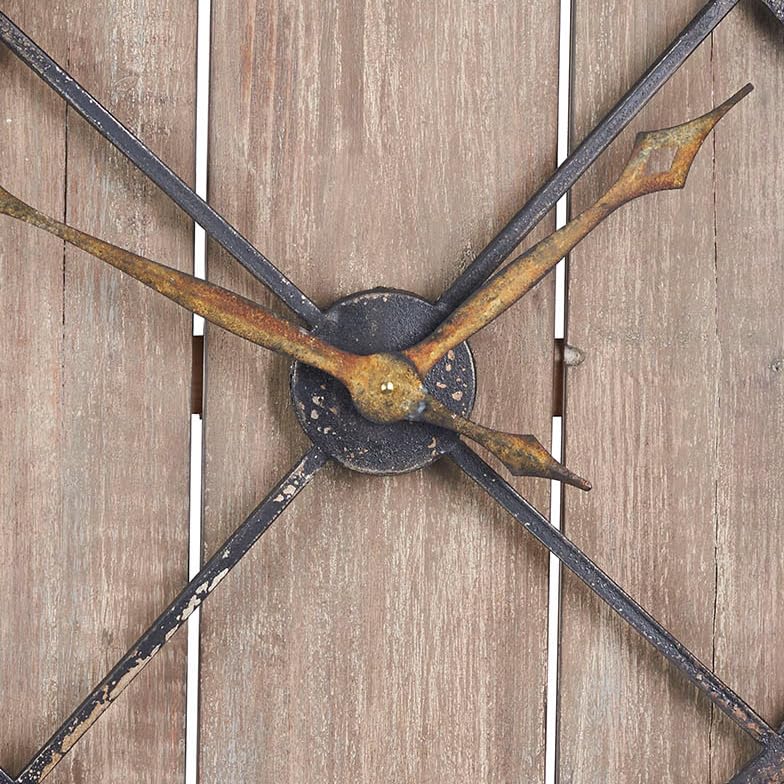 Household Essentials Roman Numeral Iron & Wood Gallery Wall Clock