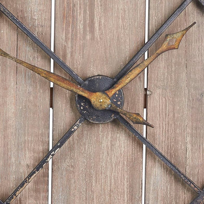 Household Essentials Roman Numeral Iron & Wood Gallery Wall Clock
