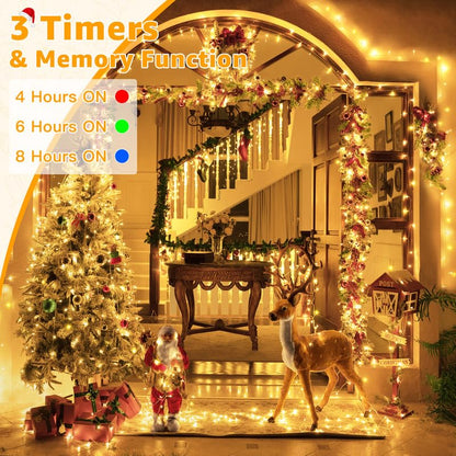 Ollny Christmas Lights Outdoor 800LED 262FT, Warm White Plug in Fairy Light - color: Warm White, size: 800LED