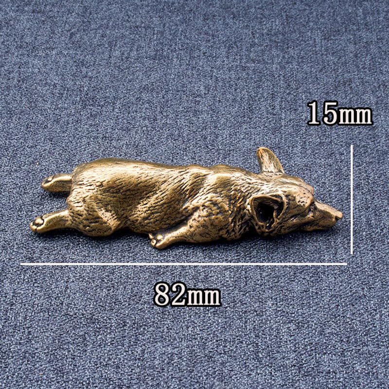 TEAMWILL Small Brass Metal Statue Ornament Animal Figurines Figurine House Office Table Decoration (Corgi Dog) - style: Corgi Dog