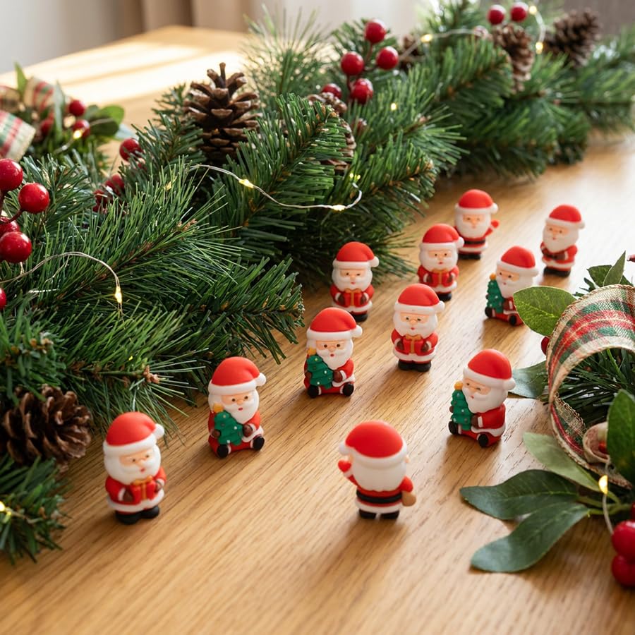 30 Pcs Christmas Mini Santa Figurines, Tiny Santa Claus Statues Ornaments - color: Santa, size: 30 Pcs